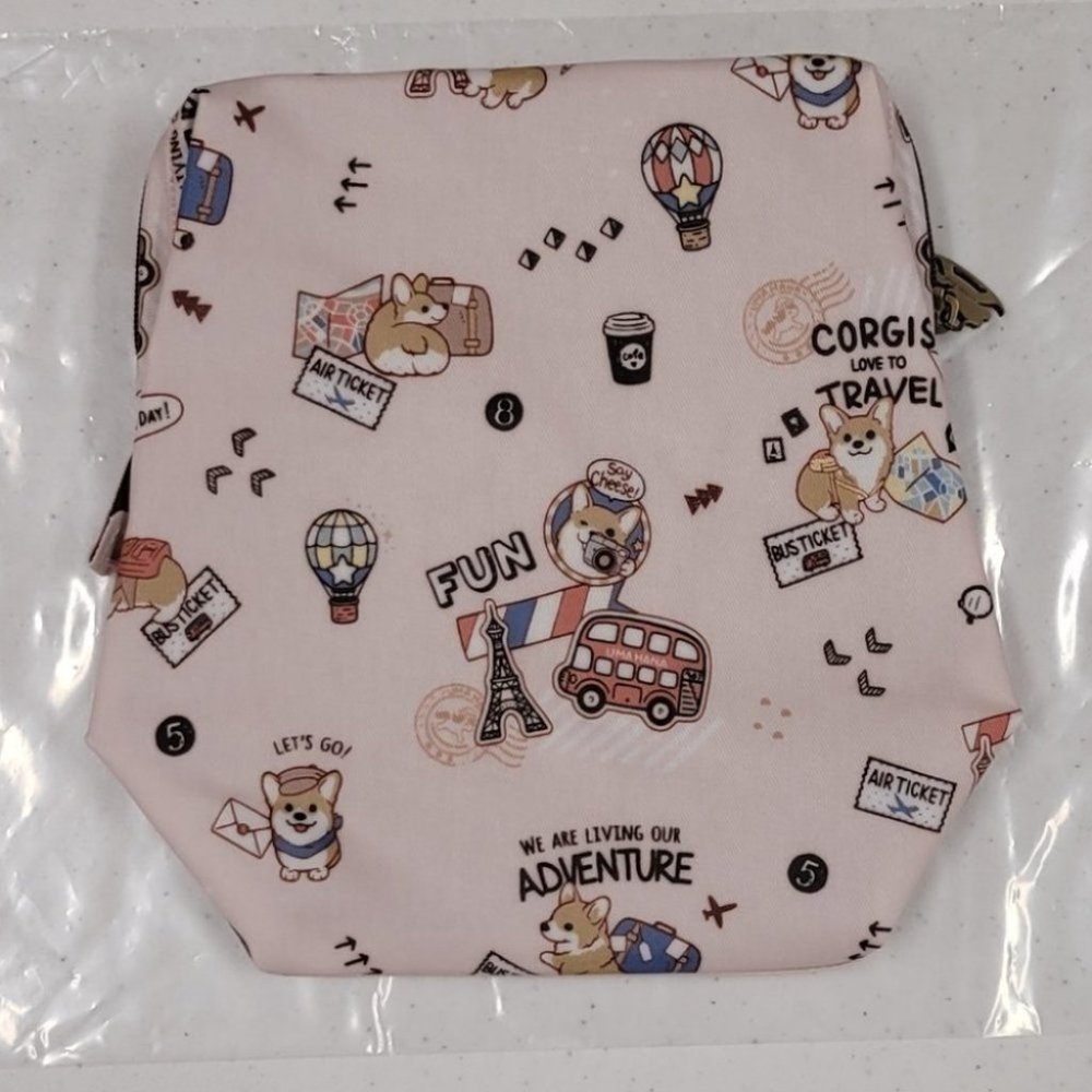 Waterproof Corgi Large Opening Makeup Cosmetic Bag - Picture 10 of 15